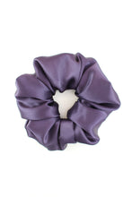 Load image into Gallery viewer, Aubergine satin scrunchies by TR