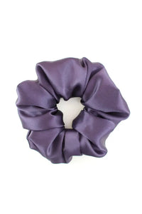 Aubergine satin scrunchies by TR