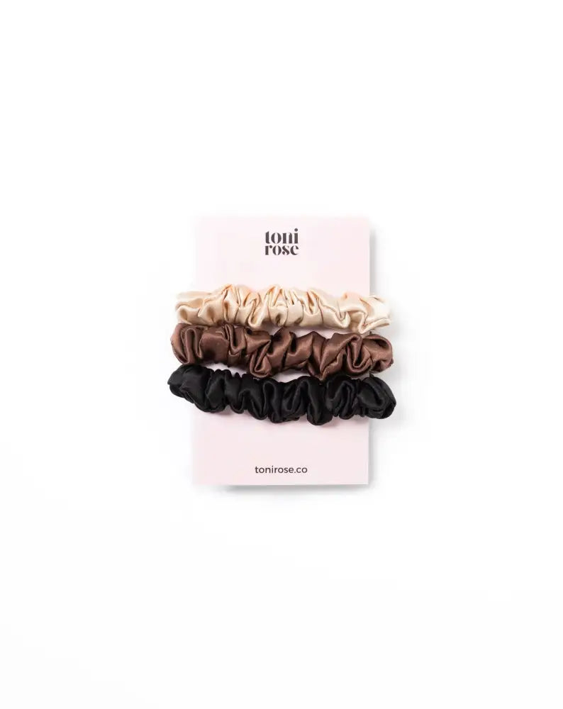 Mini Silk Scrunchie Trio By Tr ($30 Value) Neutral Scrunchies