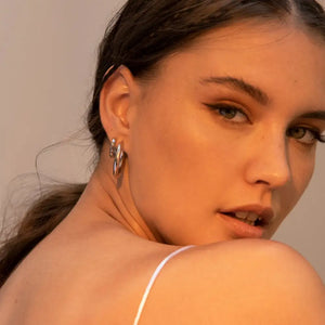 Silver Amalfi Hoop Earrings 2